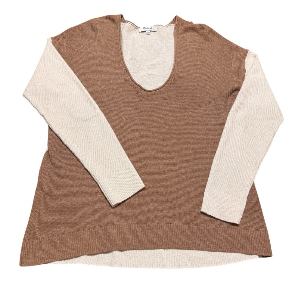 Madewell | Kimbrall Crewneck Colorblock Wool Blend Knit Sweater | Sz S - Picture 4 of 10